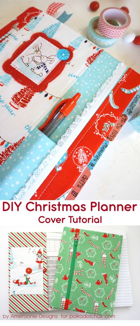 Learn how to make a cute cover for a Christmas Planner. A DIY Christmas planner tutorial #christmas #christmasplanner #plannertutorial Diy Christmas Planner, Sewing Classes For Beginners, Diy Baby Headbands, Christmas Cover, Beginner Sewing, Beginner Sewing Projects Easy, Christmas Planner, Sewing Lessons, Sewing Projects For Beginners