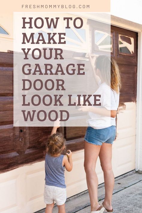 Stain Garage Door, Gel Stain Garage Door, Garage Door Update, Diy Garage Door Makeover, Door Update, Faux Wood Garage Door, Garage Door Colors, Garage Door Paint, Garage Door Hardware