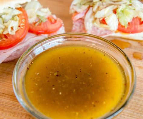 Hoagie Oil Recipe, Submarine Oil Recipes, Diy Submarine Dressing, Hoagie Dressing Recipe, Italian Sub Dressing Recipe, Submarine Oil, Sub Sandwich Dressing Recipe, Sandwich Oil Recipe, Submarine Sauce Recipe