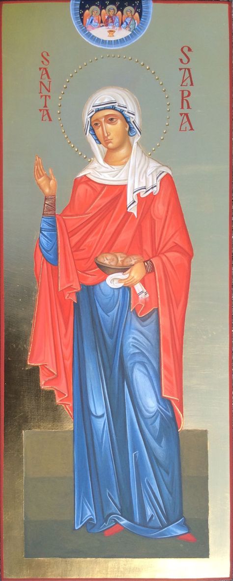 St. Sarah the Righteous by Maria Crespi Marciandi Saint Costume, Female Saints, Santa Sara, Eastern Orthodox Church, Orthodox Christian Icons, All Saints Day, Eastern Orthodox, Heart Of Jesus, Old Testament