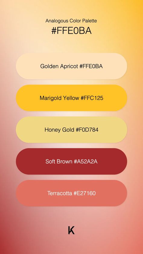 · Golden Apricot #ffe0ba, a radiant embrace of warmth and subtlety. ·  #AmberGlow #ApricotBlush #Color #ColorPalette #GoldenApricot #Hex · Kid’s Pattern Analogous Color Palette, Honey Palette, Analogous Color, Colour Pallets, Hex Color Palette, Marigold Yellow, Palette Color, Model Paint, Hex Colors