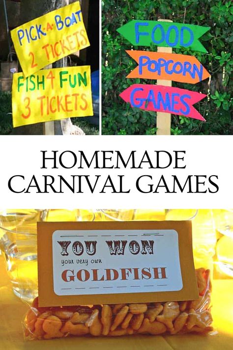 Homemade Carnival Games Diy Carnival Tickets, Indoor Carnival Games For Adults, Fair Activities Carnival Games, Carnival Food At Home, Creative Carnival Games, Carnival Water Games, Carnival Games At Home, Fair Themed Activities, Carnival Gift Ideas