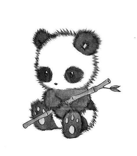 Panda holding a bamboo stick drawing | Art Time | Pinterest ~~~ This sketch was delightful and simple and cute as a button. Panda Bear, I Love