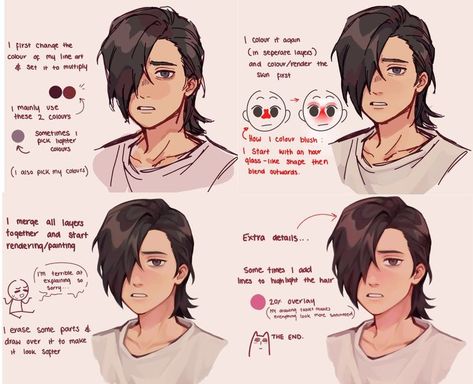 Hair Rendering Tutorial, Jelly Artstyle, Hair Rendering, Rendering Tutorial, Digital Art Tips, Art Advice, Drawing Help, Digital Art Beginner, Art Help