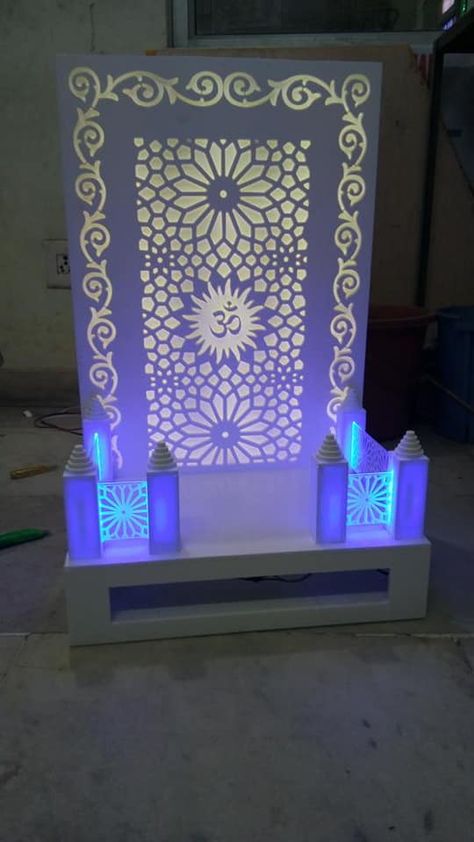 Corian Temple, Pooja Unit, Mdf Design, Photo Graphy, Water Feature Wall, Ganapati Decoration, Mandir Design, Decoration For Ganpati, Temple Decor