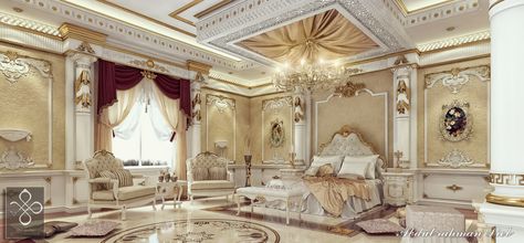 Royal bedroom Beautiful Bed Designs, Royal Bed, Fancy Bedroom, Royal Bedroom, Luxury Mansions Interior, Famous Interior Designers, Modern Luxury Bedroom, Luxury Bedroom Design, Bedroom False Ceiling Design