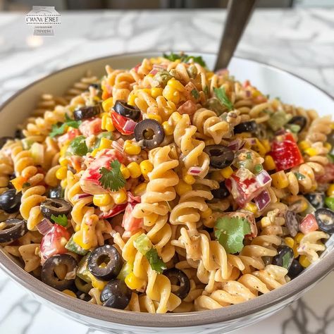 Creamy Ranch Taco Pasta Salad Recipe - Ranch Taco Pasta Salad, Pasta Salad Ranch Dressing, Taco Pasta Salad, Creamy Pasta Salads, Veggie Tacos, Ranch Salad, Ranch Pasta Salad, Creamy Ranch, Ranch Pasta