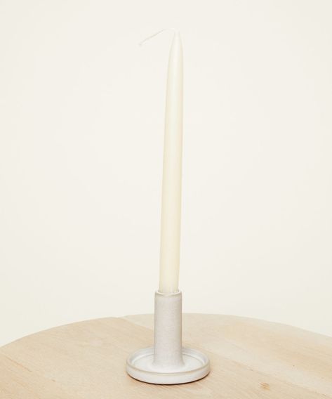 This candlestick holder has a long neck to hold taper candles and is made and designed in Los Angeles. Features a large saucer to catch dripping wax and... Green Sink, Summer Backyard, Jenni Kayne, Pottery Pieces, Al Fresco Dining, Taper Candles, Dining Space, White Sand, Make It Work