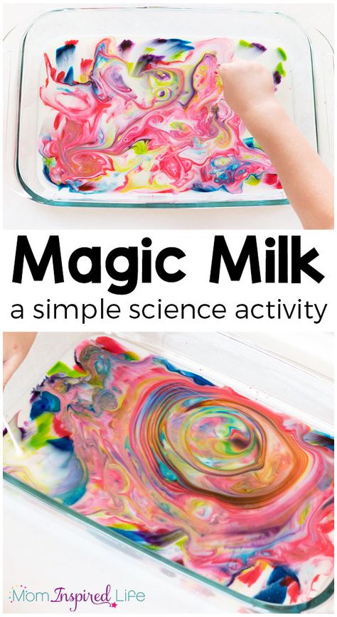 Exciting Magic Milk Science Experiment for Kids Milk Science Experiment, Vetenskapliga Experiment, Magic Milk, Science For Toddlers, Experiment For Kids, Kid Science, Science Experiments For Preschoolers, Simple Science, Science Activity