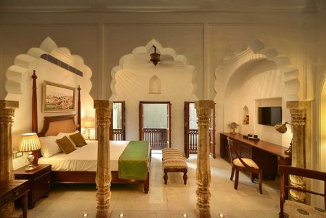 A new hotel in Old Delhi | Condé Nast Traveller India Haveli Design, Heritage Architecture, Rooftop Dining, Indian Interiors, Heritage Hotel, Hotel Room Design, House Window, Indian Architecture, Hotel Boutique