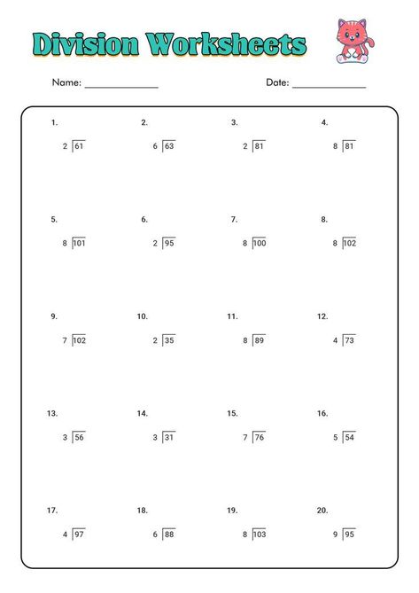 3rd Grade Math Division Worksheets Printable 3rd Grade Division Worksheets, Mixed Fractions Worksheets, 3rd Grade Division, Division Of Fractions, Synthetic Division, Decimal Multiplication, Multiplication And Division Worksheets, Math Division Worksheets, Mixed Fractions