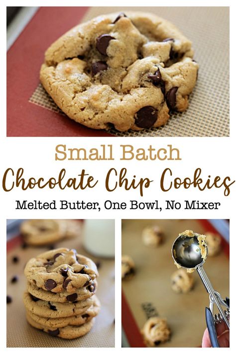 Small Batch Chocolate Chip Cookies, Easy Chocolate Chip Cookie, Small Batch Cookies, Simple Chocolate Chip Cookie Recipe, Small Batch Baking, Easy Chocolate Chip Cookies, Chocolate Chip Cookie Recipe, Chocolate Cookie Recipes, Sweet Treats Recipes