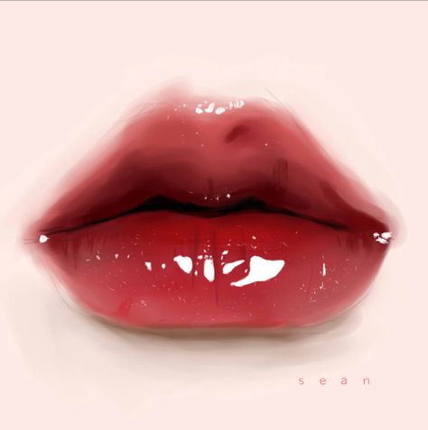 Bibir Art, Cute Anime Lips, Drawing Anime Lips, Cute Lips Drawing, Lips Digital Art, Lip Reference, Lips Draw, Lip Painting, Lip Drawings