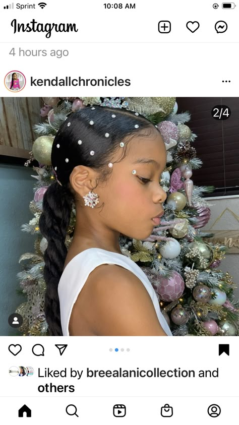 Pearls In Natural Hair, Hairstyle For Kids Graduation, Kids Prom Hairstyles Black, Sweet 16 Braided Hairstyles, Hairstyles For Little Black Girls Kids Graduation, Hair Gems Black Women, Kid Graduation Hairstyles Black, Pearl Hairstyles Black Women, Mixed Girl Prom Hairstyles