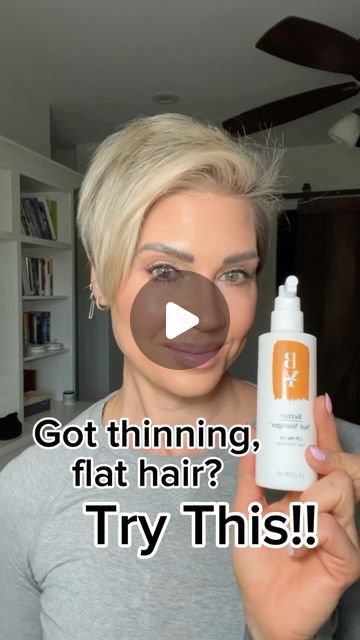 157K views · 4.6K likes | Donnie Flaherty, NASM CPT, CNT on Instagram: "Got thinning, flat hair?!   Lift Me Up Hair thickener is a must! As I’ve gotten older my hair has thinned quite a bit in the front. I love how much more volume I get now.   I also love that it’s a light weight spray that’s pack with skin-nurturing ingredients like ceramide, biotin and niacinamide that instantly thickens and adds fullness without stripping or drying my hair out.  Comment HAIR for a direct link and use code: DONNIE10  for a 10% discount!!   #betternotyounger #liftmeup #hairthickening #hairthinning #hairthickener #womenover40 #middleagedwomen #shorthairstyle #shorthairideas #shorthairproducts #shorthairstylesforwomen" Donnie Flaherty, Products For Thinning Hair For Women, How To Style Thinning Hair, Fine Hair Tips And Tricks, Fine Hair Products, Thinning Hair At Temples Women, Add Body To Fine Hair, Female Hair Thinning, Hair Products For Fine Hair