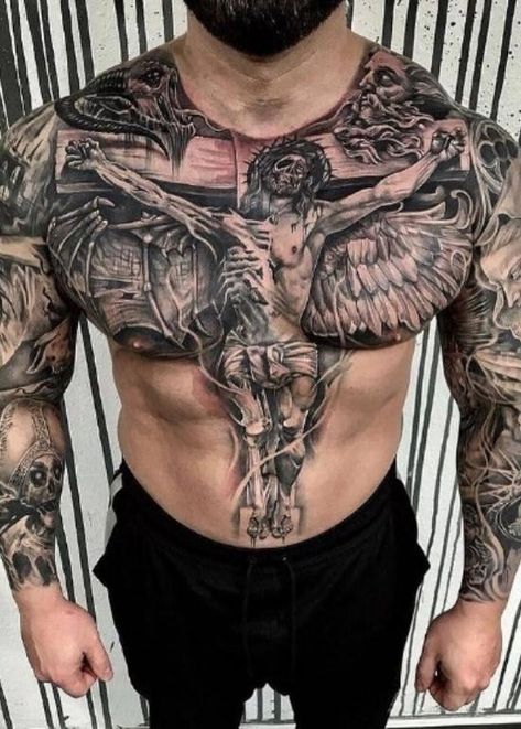 25 Amazing Spiritual Tattoos Ideas for Strength and Protection Christus Tattoo, Sammi Jefcoate, Tato 3d, Chicano Tattoos Sleeve, Christ Tattoo, Model Tattoo, Chicano Tattoos, Ink Model, Awesome Tattoo