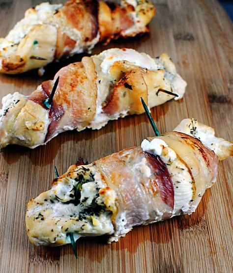 Herb Stuffed Chicken, Goat Cheese Stuffed Chicken Breast, Bacon Wrapped Chicken Breast, Goat Cheese Stuffed Chicken, Wrapped In Bacon, Cheese Stuffed Chicken, Bacon Wrapped Chicken, Cheese Stuffed, Stuffed Chicken