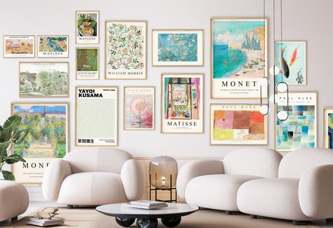 Eclectic Gallery Wall Set of 16, Maximalist Wall Art, Vintage Print, Wall Prints Bundle, Matisse, Van Gogh, Monet, Klimt, Digital Download by ArtPrintsByDesigner on Etsy Maximalist Wall, Eclectic Gallery Wall, Maximalist Wall Art, Vibrant Wall Art, Gallery Wall Art Set, Gallery Wall Prints, Maximalist Decor, Art Texture, 3 Piece Wall Art