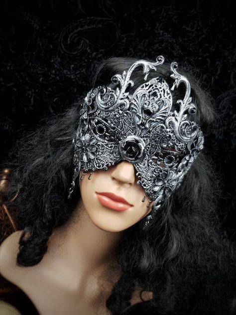 Goth Crown, Blind Mask, Veil Mask, Fantasy Mask, Mask Gothic, Vampire Mask, Goth Academia, Gothic Headpiece, Dark Royalty