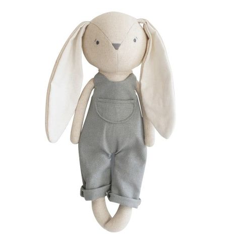 Cutest little bunny doll from Australian toy maker, Alimrose is perfect size for toddler's small hands and is with beautiful details that will inspire child's imagination. Dimensions: 11.5 inches.Recommendations: 18 months +Materials: Untreated pure cotton outer with polyester fillerCare: Spot cleanMade in China. Linen Overalls, Grey Bunny, Toy Maker, Embroidered Face, Unique Toys, Bunny Doll, Doll Play, Cotton Linen Fabric, Fairy Dolls