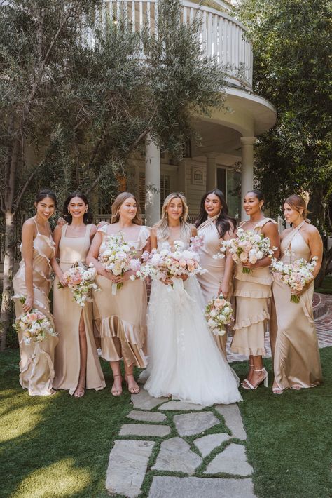 Bridesmaid Dresses Different Colors, Tan Bridesmaids, Tan Bridesmaid Dresses, Nude Bridesmaid Dresses, Beige Bridesmaids, Mix Match Bridesmaids, Neutral Bridesmaid Dresses, Champagne Bridesmaid Dresses, Champagne Bridesmaid