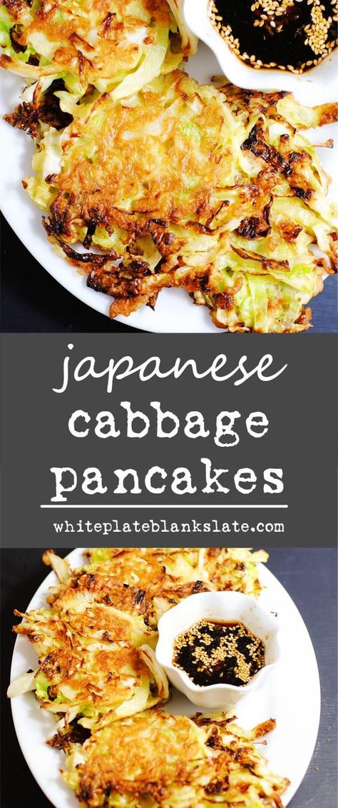 Japanese cabbage pancakes, or okonomiyaki, are an easy and delicious appetizer or side dish. Fresh cabbage and scallions are mixed with a light batter and fried until golden. Korean Cabbage Pancake Recipe, Korean Cabbage Side Dish, Cabbage Recipe Japanese, Napa Cabbage Pancake, Chinese Fried Cabbage Recipes, Japanese Vegetable Fritters, Japanese Cabbage Pancake, Korean Cabbage Pancake, Cabbage Waffles