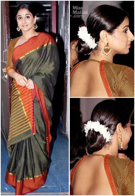 Zarah !!!  Visit us at https://www.facebook.com/pages/Zarah/1578754045707532 Vidya Balan Saree, Hindu Clothing, Bollywood Sarees Online, Zareen Khan, Ileana D Cruz, Saree Backless, Saree Hairstyles, Indian Celebrity, Vidya Balan