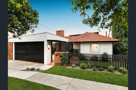 Garage At Front Of House Australia, Front Of House Carport, Garage Front Of House, Carport Front Of House, Garage Door On Carport, Double Carport Front Of House, Carport Renovation, Carport House, Carport Addition To House