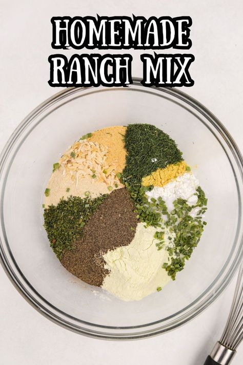 This easy recipe for Homemade Ranch Seasoning is the perfect DIY copycat Hidden Valley Ranch Seasoning recipe. Made with just a few simple ingredients, this homemade seasoning mix is perfect for making your own ranch dressing, or adding to dips, chicken, snacks, and more! Home Made Ranch Seasoning, Homemade Ranch Powder, Dry Ranch Mix Recipe, Homemade Hot Chocolate Powder, Home Made Ranch, Homemade Biscuit Mix, Hidden Valley Ranch Seasoning, Homemade Ranch Mix, Ranch Chex