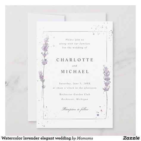 Lavender Invitation, Lilac Wedding Invitations, Arch Wedding Invitation, Lavender Wedding Theme, Lavender Wedding Invitations, Purple And Green Wedding, Elegant Floral Wedding, Field Wedding, Arch Wedding