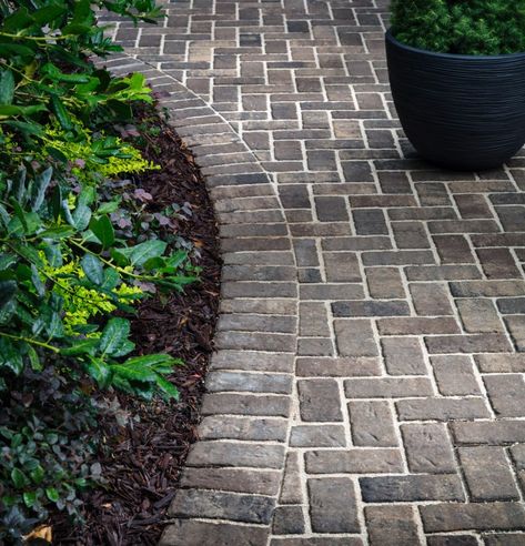 Paver Patterns Design, Paver Ideas, Patio Edging, Paver Patterns, Pavers Design, Diy Patio Pavers, Brick Paver Patio, Paver Patios, Paver Designs