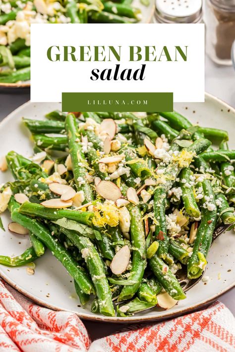 Green Beans With Lemon, Christmas Catering, Green Bean Salad, Green Beans Recipe, Lemon Green Beans, Salmon Potato, Green Bean Salads, Feta Recipes, Lasagna Pasta