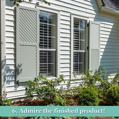 Dwell Shutter & Blinds | Exterior shutters go far beyond curb appeal! Upgrade your outdoor space to achieve more privacy and light control with innovative solutions… | Instagram Outside Window Shutters, Outside Shutters, Window Shutters Exterior, Outdoor Shutters, Grey Siding, Shutter Colors, Shutter Blinds, Home Exterior Makeover, Exterior Makeover