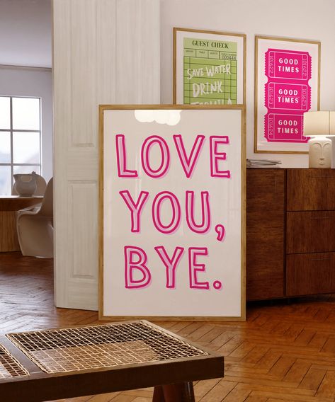 Love You Bye Sign, Housewarming Gift, Goodbye Sign, New Home Gift, Hallway Wall Art, Love You Bye Print, Digital Download, Entryway Wall Art, Wooden Sign, Minimalist Wall Art, Love Hallway Sign, Hallway Wall Decor, Quote Wall Art Pink Wall art 🌟  MATCHING OR COORDINATING PRINTS 🌟 https://www.etsy.com/shop/GlitzyPress?ref=seller-platform-mcnav&search_query=apartment 🌟 IMPORTANT INFO 🌟 This is a digital item, you will not receive anything in the mail. Digital items cannot be returned so, they can't be refunded - sorry. If you have any issue with your order please reach out so we can resolve it quickly. The way colors may vary from monitor to monitor. ~HOW IT WORKS~ After purchasing, you'll be directed to a confirmation page where you can download your files. You'll also receive an email Entryway Wall Art, Hallway Wall Art, Trendy Apartment, Hallway Wall Decor, Hallway Wall, Orange Wall Art, Funny Wall Art, Entryway Wall, Pink Wall Art