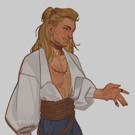 Blond Pirate Man, Pirate Character Design Male, Pirate Dnd Character, Dnd Sailor, Male Pirate Character Design, Pirate Oc Male, Dad Character Design, Pirate Character Design, Pirates Art