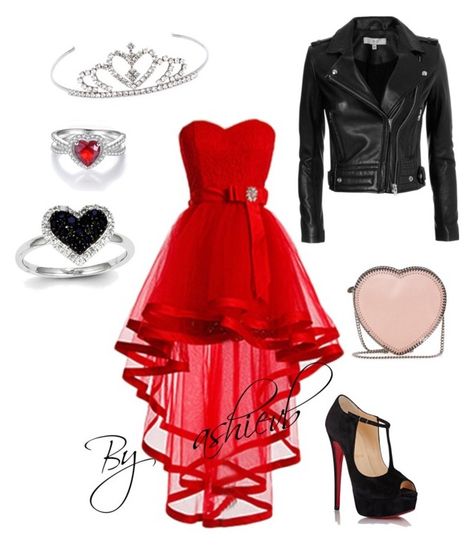 Queen Of Hearts Themed Outfits, Queen Of Hearts Outfit Ideas Modern, Red Queen Inspired Outfits, Modern Queen Of Hearts Outfit, Queen Of Hearts Inspired Dress, Queen Of Hearts Modern Outfit, Descendants Red Costume, Descendants Outfit Ideas Red, Queen Of Hearts Aesthetic Outfits