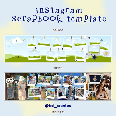 template linked in bio Insta Scrapbook Post, Free Scrapbook Templates, Camera Roll Template, Canva Scrapbook Template, Tech Setup, Canva Codes, Scrapbook Template, Science Club, My Camera Roll