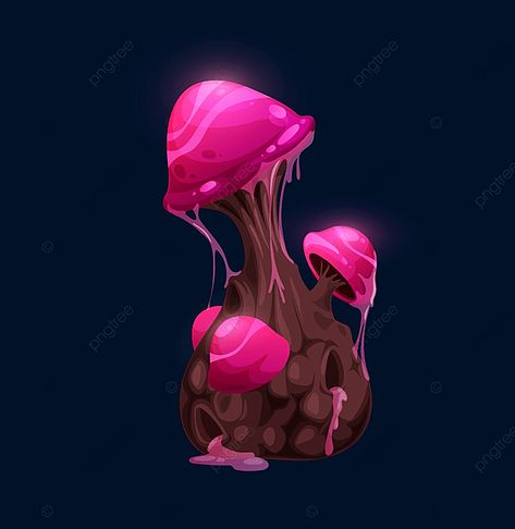 Mushroom Vector, Mushroom 3d, Fantasy Mushroom, Glowing Mushrooms, Pink Mushroom, Mushroom Drawing, Eye Drawing Tutorials, Fantasy Magic, Alien Concept