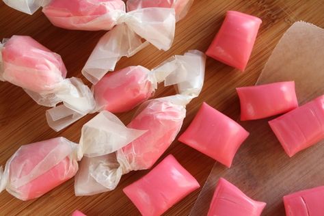 Make and share this Saltwater Taffy recipe from Food.com. How To Make Taffy, Taffy Recipe, Saltwater Taffy, Salt Water Taffy, Jelly Roll Pan, Recipe Boards, Taffy, Wax Paper, Candy Recipes