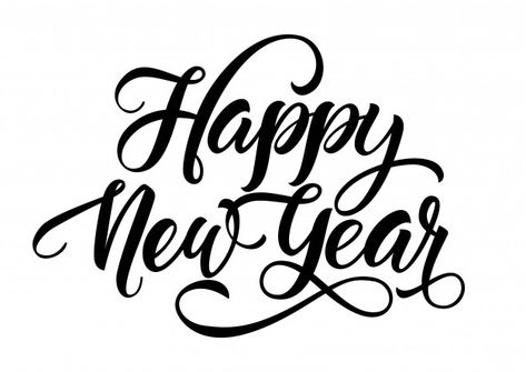 Happy New Year Calligraphy, New Year Lettering, New Years Eve Images, New Year Calligraphy, Brush Lettering Worksheet, Happy New Year Letter, New Year Poster, New Year Coloring Pages, New Years Cookies