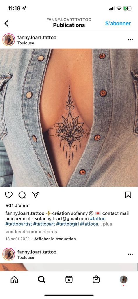 Mandala Tattoo Under Breast, Middle Breast Tattoos For Women, Lotus Sternum Tattoo Women, Middle Of Breast Tattoo For Women, Breast Bone Tattoos For Women, Tattoos Between The Breast, Mandela Back Tattoo, Middle Of The Chest Tattoo Women, Tattoo Middle Of Chest Women