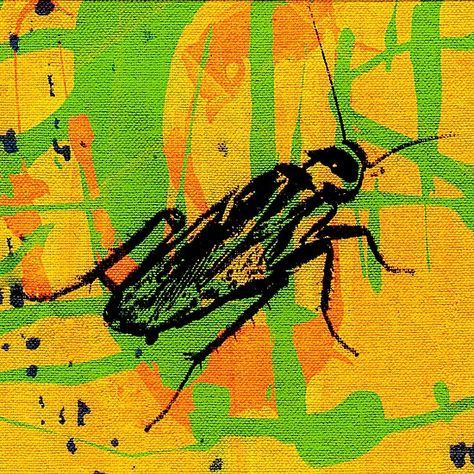 Abstract Insect Art, Roach Drawing, Roach Tattoo, Rabbit Tattoos, Bug Art, Relief Print, Art Theme, Textured Painting, Insect Art