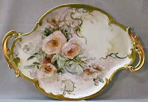 Franz Bischoff, Painting Roses, French Tea, Dessert Aux Fruits, Pretty China, Antique Dishes, Pretty Plates, Pink Tea, Antique Plates