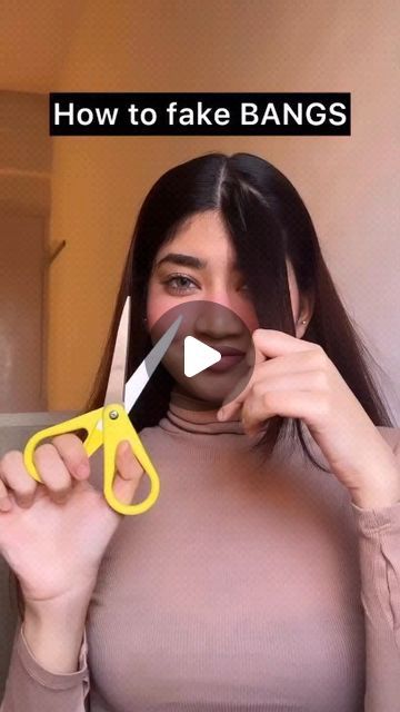 How To Fake Bangs With Long Hair, How To Do Fake Bangs, How To Fake Bangs, How To Make Bangs, Fake Bangs Tutorial, Faux Bangs, Fake Bangs, Side Bangs, Cute Hairstyles