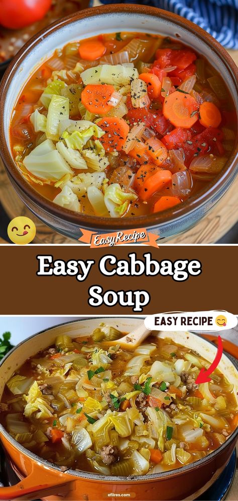 Best Cabbage Rolls Recipe, Cabbage Soup Crockpot, Easy Cabbage Soup, Cabbage Soup Diet Recipe, Cabbage Soup Recipe, Cabbage Roll Soup, Cabbage Soup Diet, Homemade Soup Recipe, Soup Recipes Slow Cooker