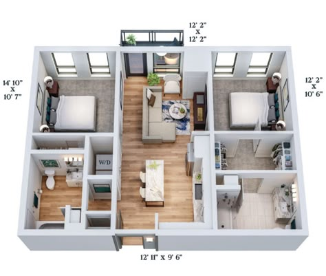 Floor Plans 2 Bedroom Apartment, Floorplan Apartment 2 Bedroom, Luxurious Apartment Floor Plan, Condo Layout Floor Plans 2 Bedroom, Apartment Layouts 2 Bedroom, 2 Bedroom Studio Apartment Floor Plans, Two Bedroom Apartment Ideas, Small Apartment 2 Bedroom, 2 Bedroom 2 Bath Apartment Plans