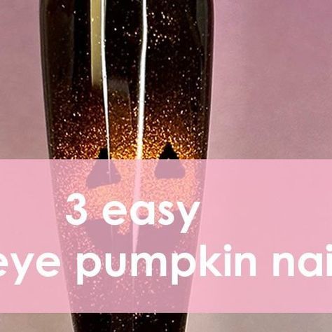 Cat Eye Pumpkin Nails, Halloween Cat Eye Nails, Cat Eye Halloween Nails, Eye Pumpkin, Jack O Lantern Cat, Easy Cat Eye, Pumpkin Nail Designs, Skull Nails, Eye Nail Art