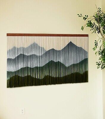 ad eBay - Large boho wall décor Tapestry mountain art Macramé fiber art dip dyed DPA # 5 - Buy Now, click the link (eBay) Mountain Macrame Wall Hanging, Macrame Business, Dyed Macrame, Extra Large Macrame Wall Hanging, Art Macramé, Large Macrame Wall Hanging, Large Macrame, Dip Dyed, Macrame Art