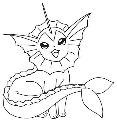 pokemon vaporeon coloring pages - eevee evolution. #pokemon #coloring #pages #vaporeon #eevee #evolution Pokemon Coloring Sheets, Water Type Pokemon, Pokemon Sketch, Cartoon Video Games, Eevee Evolutions, Pokemon Coloring Pages, Coloring Pages For Boys, Pokemon Coloring, Type Pokemon