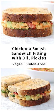 Chickpea Smash Sandwich, Ways To Eat Pickles, Chickpea Sandwich Filling, Vegan Sandwich Spread, Bean Sandwich Spread, Pickles Sandwich, Sandwich With Pickles, Chickpea Smash, Vegan Sandwich Filling